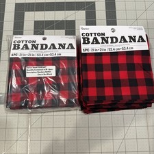 Bandana Red And Black Buffalo Check Brand New Lot Of 14 Darice