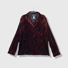 Sag Harbor Velvet Button Up Shirt Womens XL R...