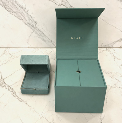 GRAFF Authentic Earrings Case Jewelry Green Outer Box