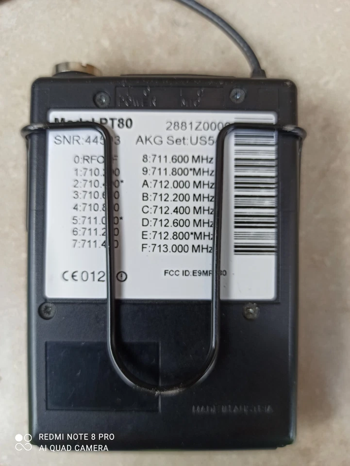 radiomicrofono AKG UHF PT-set WMS80 - Immagine 3 di 4