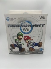 MARIOKART WHEEL BUNDLE (Wii) CIB Authentic Factory Sealed.