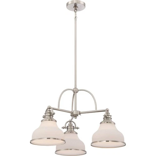 Grant Chandelier 3 Light-Brushed Nickel Finish    -Traditional Installation - Picture 12 of 12