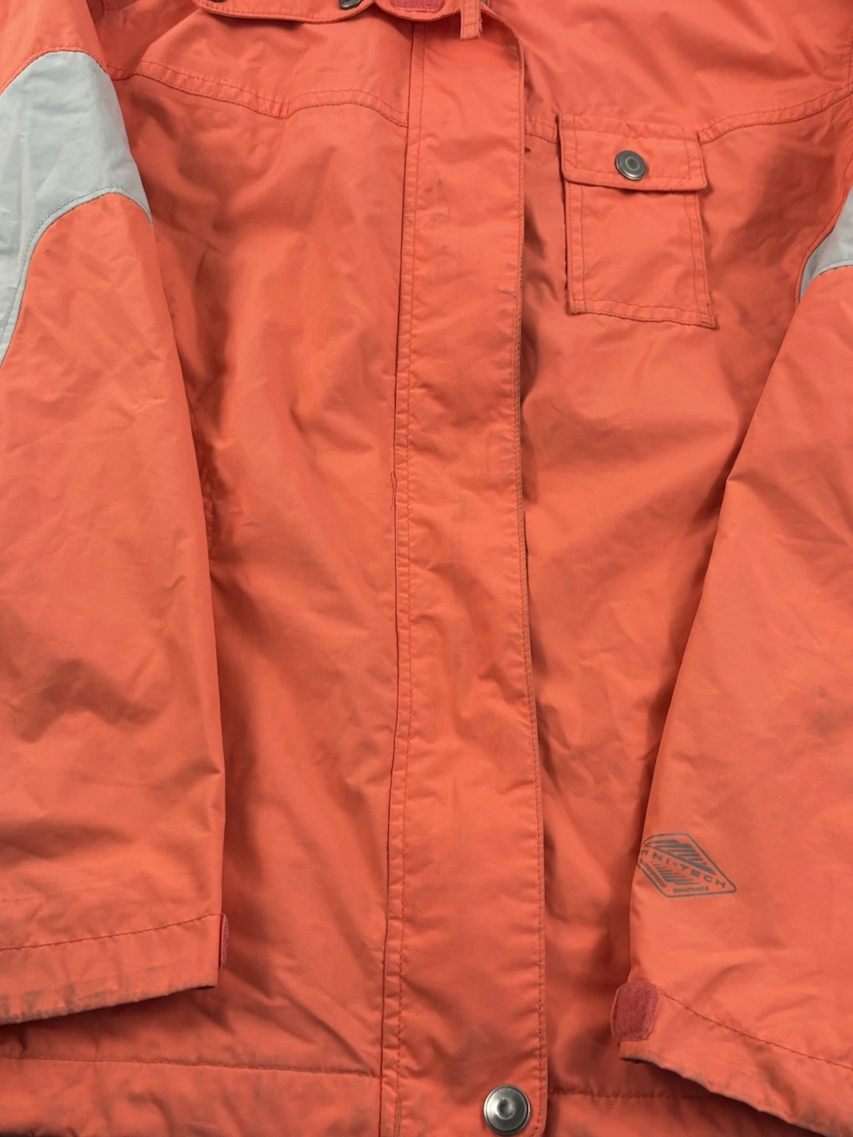 VETEMENTS Columbia Giacca Donna M Rosa Arancione Switchback Shell Giacca a Vento Zip Felpa con Cappuccio