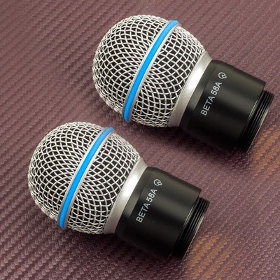 2x Kabellos Mikrofon Kopf Kapsel Ersatz Fit Für Shure BETA58/58A Mikrofon neu