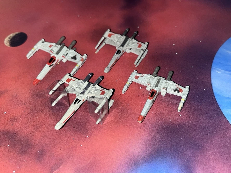 90’s Micro Machines Star Wars Lot X4 X-Wing Starfighter Space Ship Squadron - Image 1 of 1