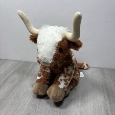 Build A Bear Plush Texas Longhorn Cow Brown  White Spotted Bull Plush Toy