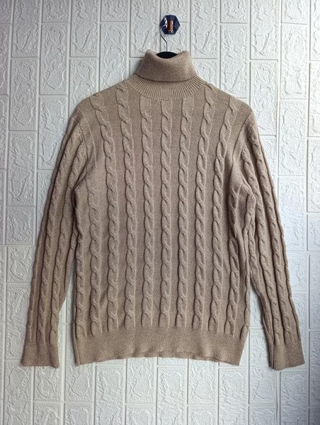 Men Cashmere Company Sweater Beige Wool L