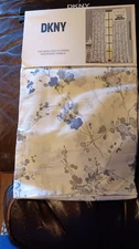 NEW! DKNY Wallflower Curtains, 2 Rod Pocket Panels, 50 x 96, 100% Cotton
