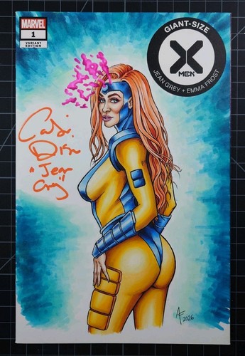 Giant Size X-Men 1 Blank Original Art SIGNED BY CATHERINE DISHER Jean Grey Voice