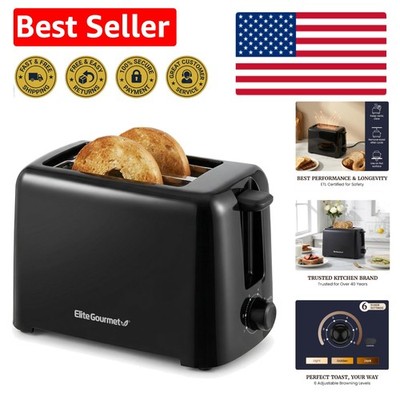 2-Slice Cool Touch Toaster with 6 Browning Levels & Extra Wide Slots in Black