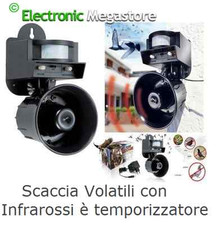 SCACCIA UCCELLI ALLONTANA SPAVENTA PASSERI ELETTRONICO PICCIONI MERLI PASSERI