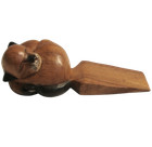 Fair Trade Sleeping Wooden Curl Cat Door Stop handmade in Thailand