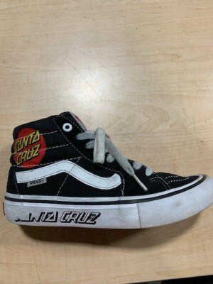 VANS SANTA CRUZ SK8-HI PRO BLACK AND WHITE SKATE SHOES SIZE 4.25