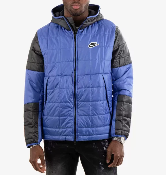 🔥 NIKE THERMORE BLUE PUFFER Jacket FULL ZIP HOODIE CU4422-430 XS-NWT $140 MSRP