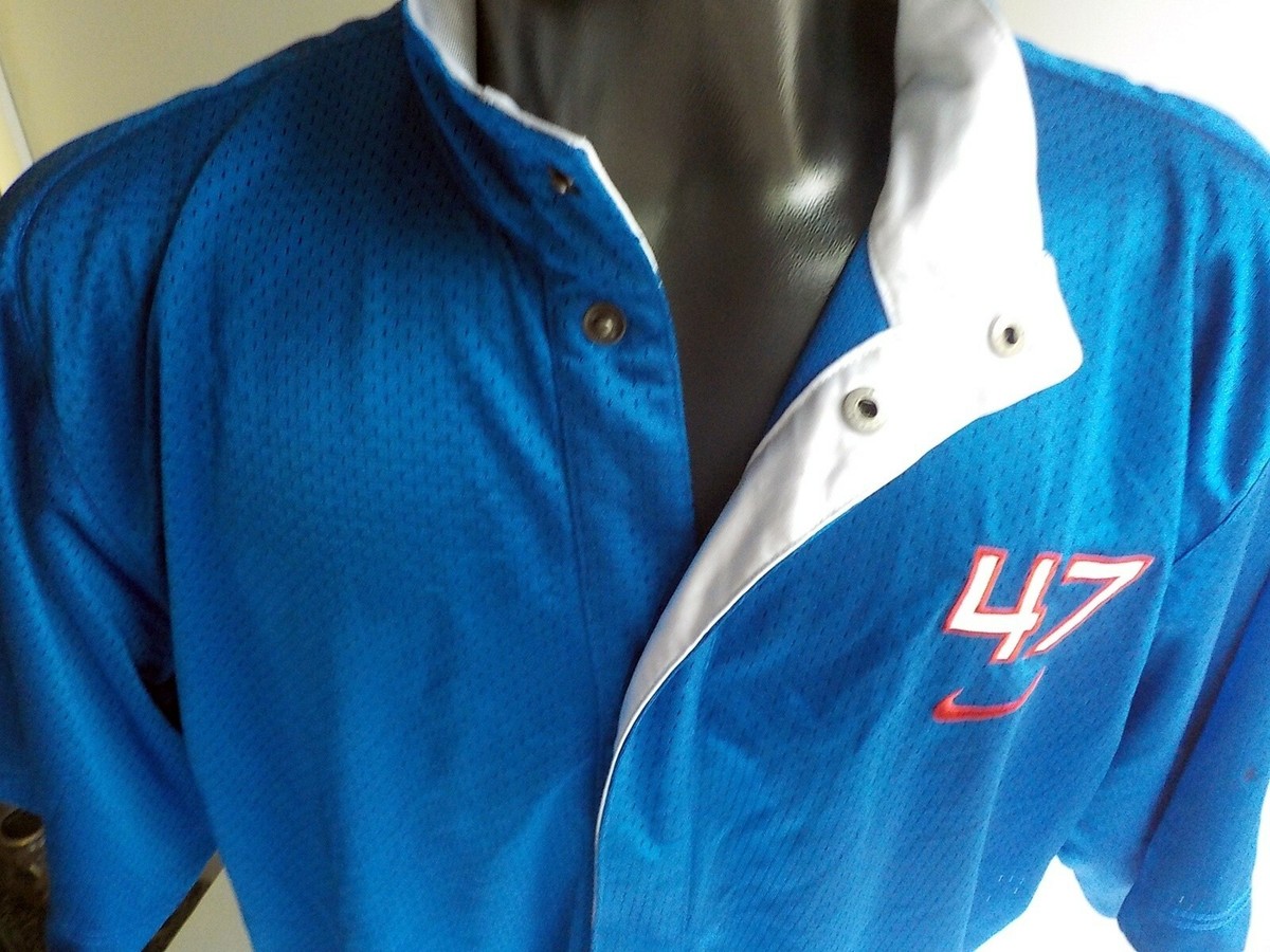 NIKE NBA UNITED BALLERS #47 Russia Blue Shooting Shirt Size LARGE