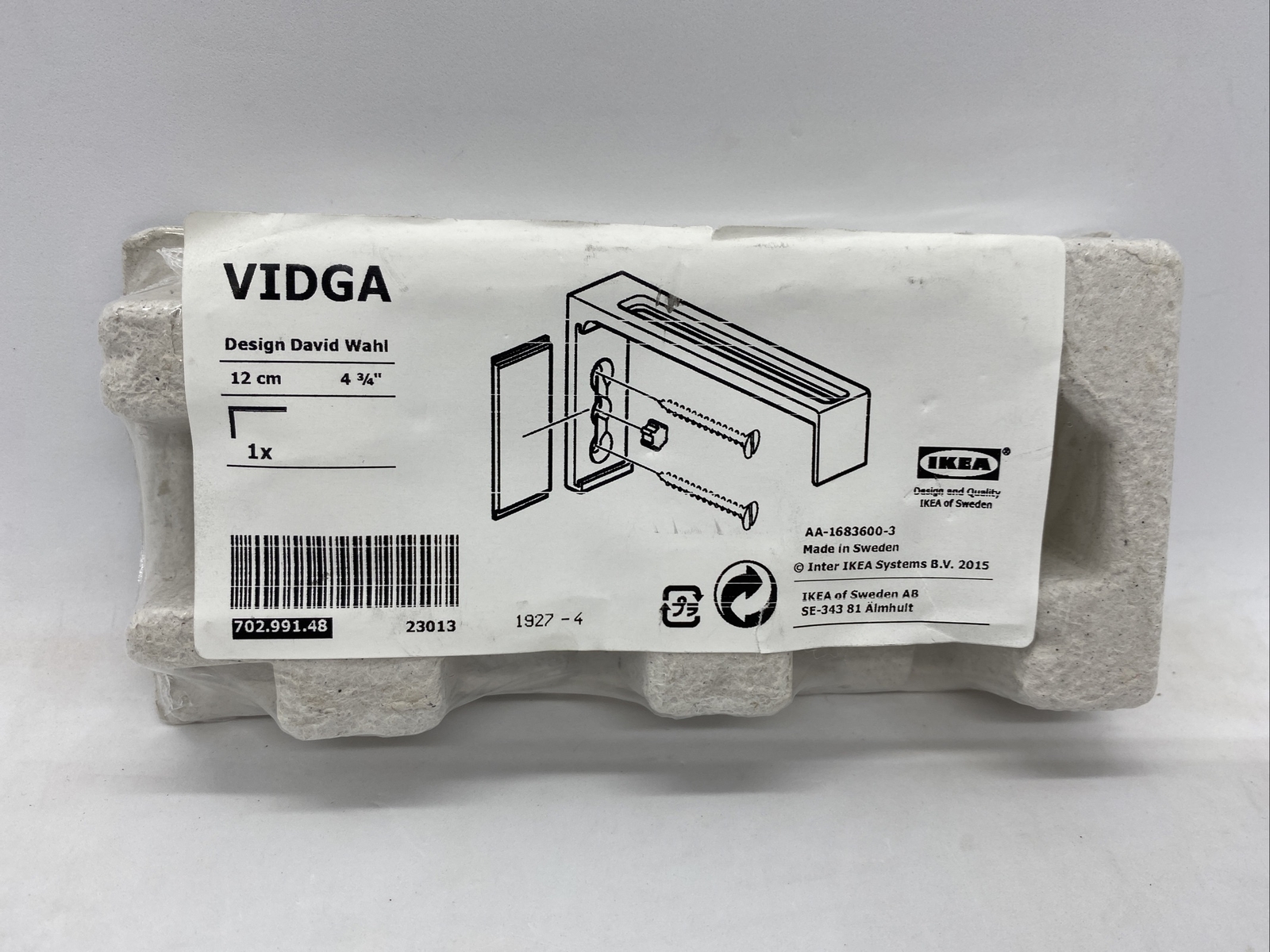 Ikea VIDGA Wall bracket white 4 ¾