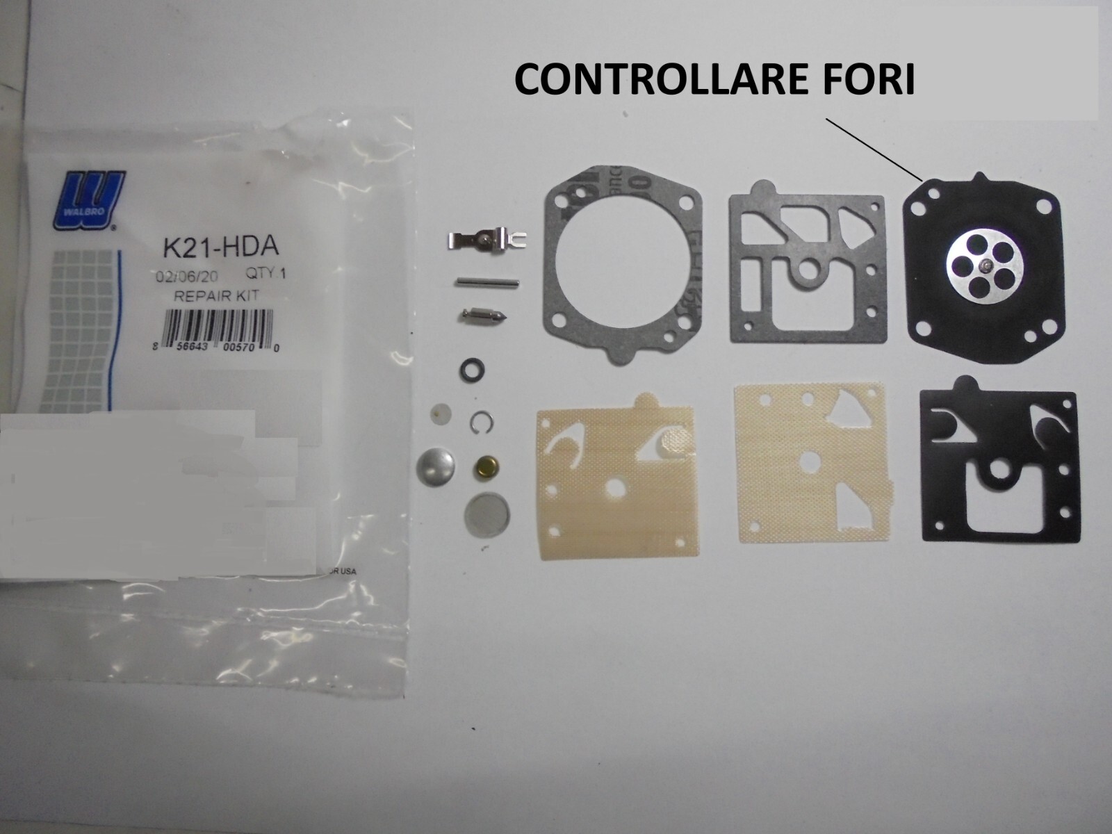 Membrane Walbro Originali K21-HDA - Per Carburatori Motosega e Decespugliatore