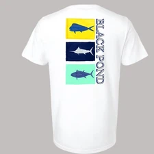 Black Pond Saltwater Series Men's T-shirt Offshore Fishing Flag Mahi Tuna Marlin