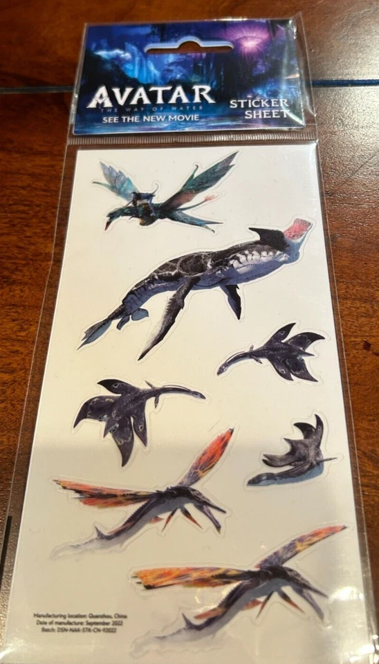 Avatar 2 The Way of Water Sticker Sheet Movie Promotional RARE