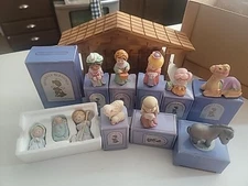 AVON Heavenly Blessings Christmas Nativity Set of 11 Figures With Musical Manger