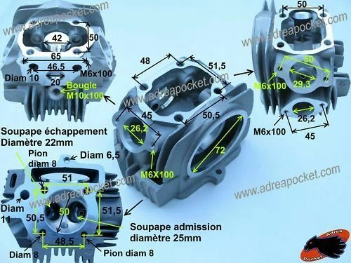 Joints de culasse et soupapes pour motocyclette Lifan