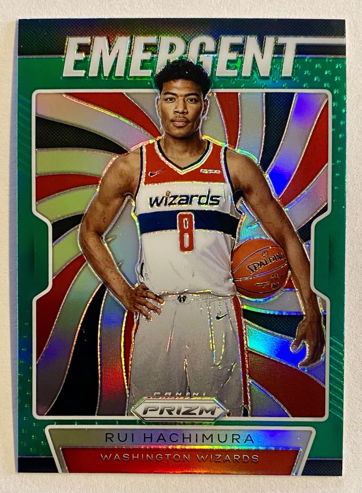 2019-20 Prizm Rui Hachimura Green Emergent Prizm Refractor Rookie SP RC Lakers