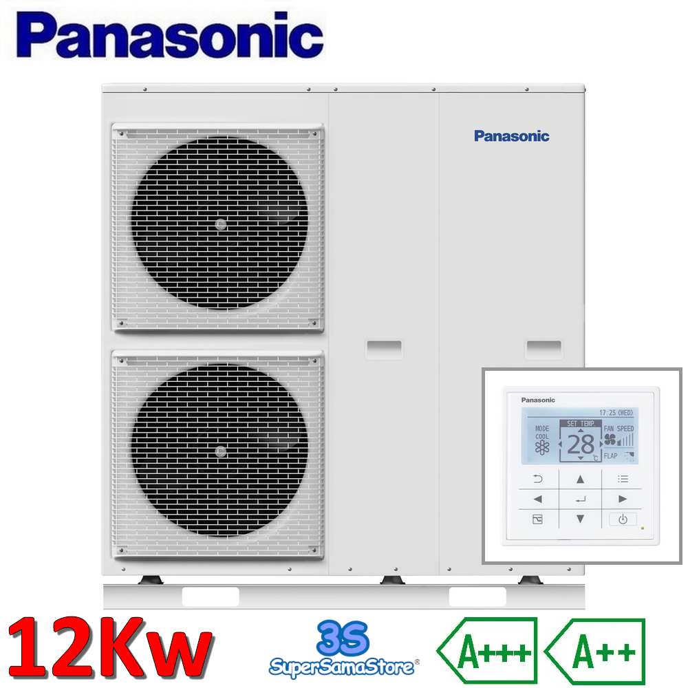 Pompe à Chaleur Panasonic AQUAREA Monobloc 12,0 KW – Chauffage Et Climatisation 220V, Classe A+++