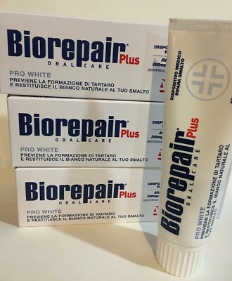 3X Biorepair PRO WHITE Oral Whitening Repairs Enamel PLUS toothpaste 75ML New