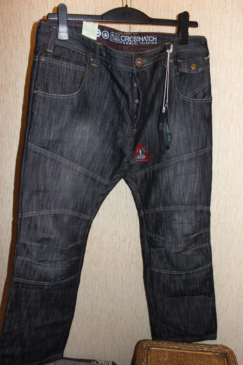 Mens Crosshatch Black Label Jeans Denim Trousers Newport Utility Size 36S