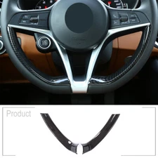ABS Carbon Fiber Steering Wheel Cover For Alfa Romeo Giulia Stelvio 2017-2021