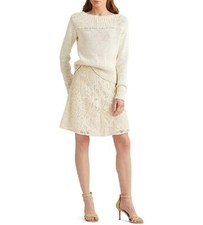 Lauren Ralph Lauren Patchwork Lace Skirt Mascarpone Cream