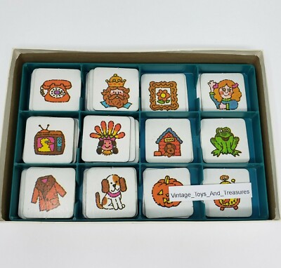 VINTAGE 1980 MEMORY FRONTS AND BACKS MATCHING CARD GAME IN BOX