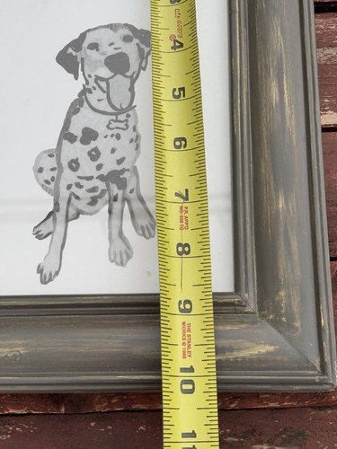 8 x 10 Pottery Barn Kinder Dalmatiner Hund Druck Zeichnung grau Holzrahmen Kinderzimmer - Bild 8 von 9