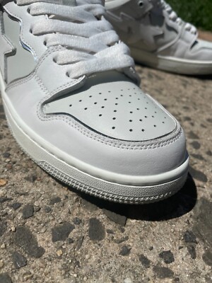 Bapesta Sk8sta (White-Silver-Grey) US men's size 10 (Lightly used