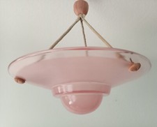 Lampe Art Déco Stil Leuchte UFO Space Opal Glas Plafoniere Deckenlampe Vintage