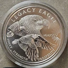 The Legacy Eagle $1, Cook Island Issued 1 oz .9999 Fine Silver Round In Capsule