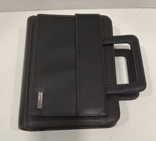Franklin Covey Black 7 Ring Binder Planner Organizer Handles Zip Tote w/Handles
