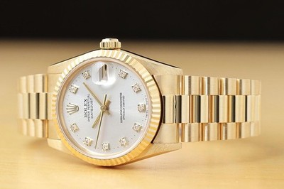 ROLEX DATEJUST PRESIDENT 68278 FACTORY DIAMOND DIAL 18K YELLOW