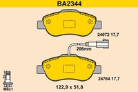 Bremsbelagsatz Scheibenbremse Barum BA2344 FüR Ford KA RU8 Tdci Fiat 500 Panda