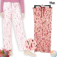 NWT HUE Women's L Tossed Trees Print Full Length Pajama Pants PJ221107, Blossom
