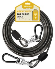 Heavy-Duty Dog Tie-Out Cable - 30FT Extra Strong Wire Cable for Large Pets Up...
