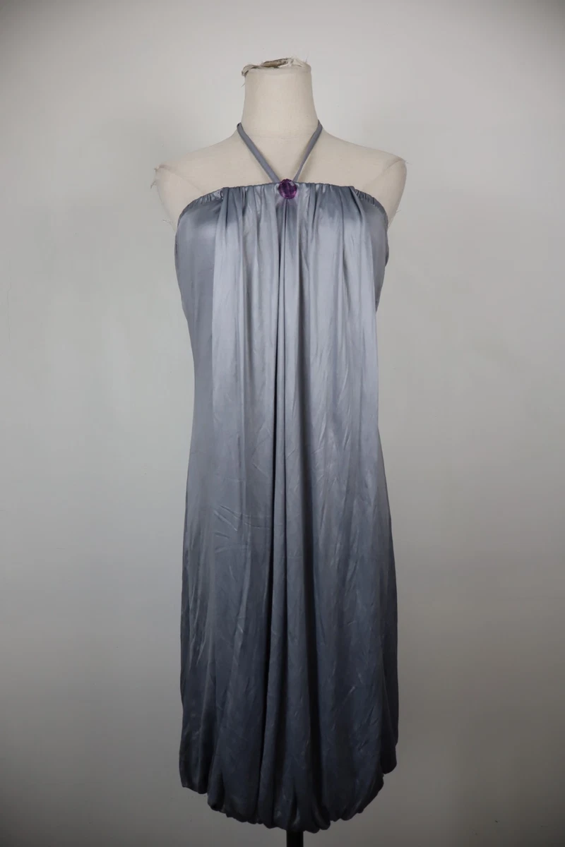 Robe Grise Max Mara En Laine Et Soie - Taille 38 (L), Style Maxi, Occasion Très Bon état