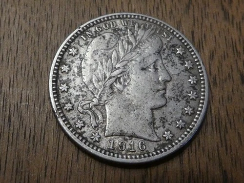 1916-D Barber Quarter  XF-AU Great Original Surfaces