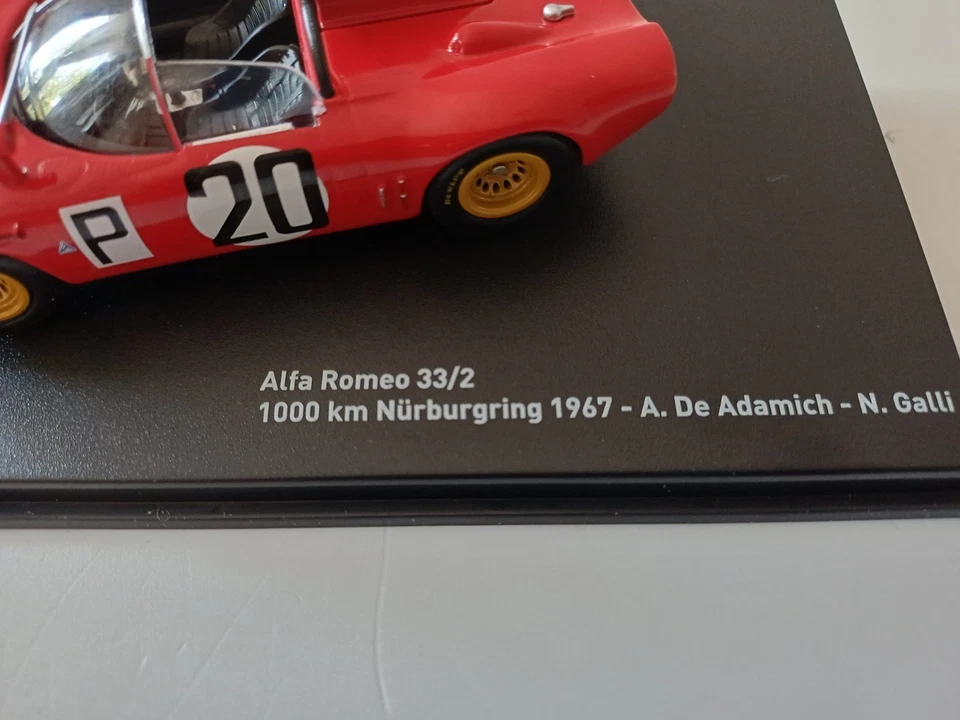 054 Perfect 1/43 Alfa Romeo 33/2 1000 Km Nurburgring 1967 Centauria Panini Atlas - Immagine 2 di 4