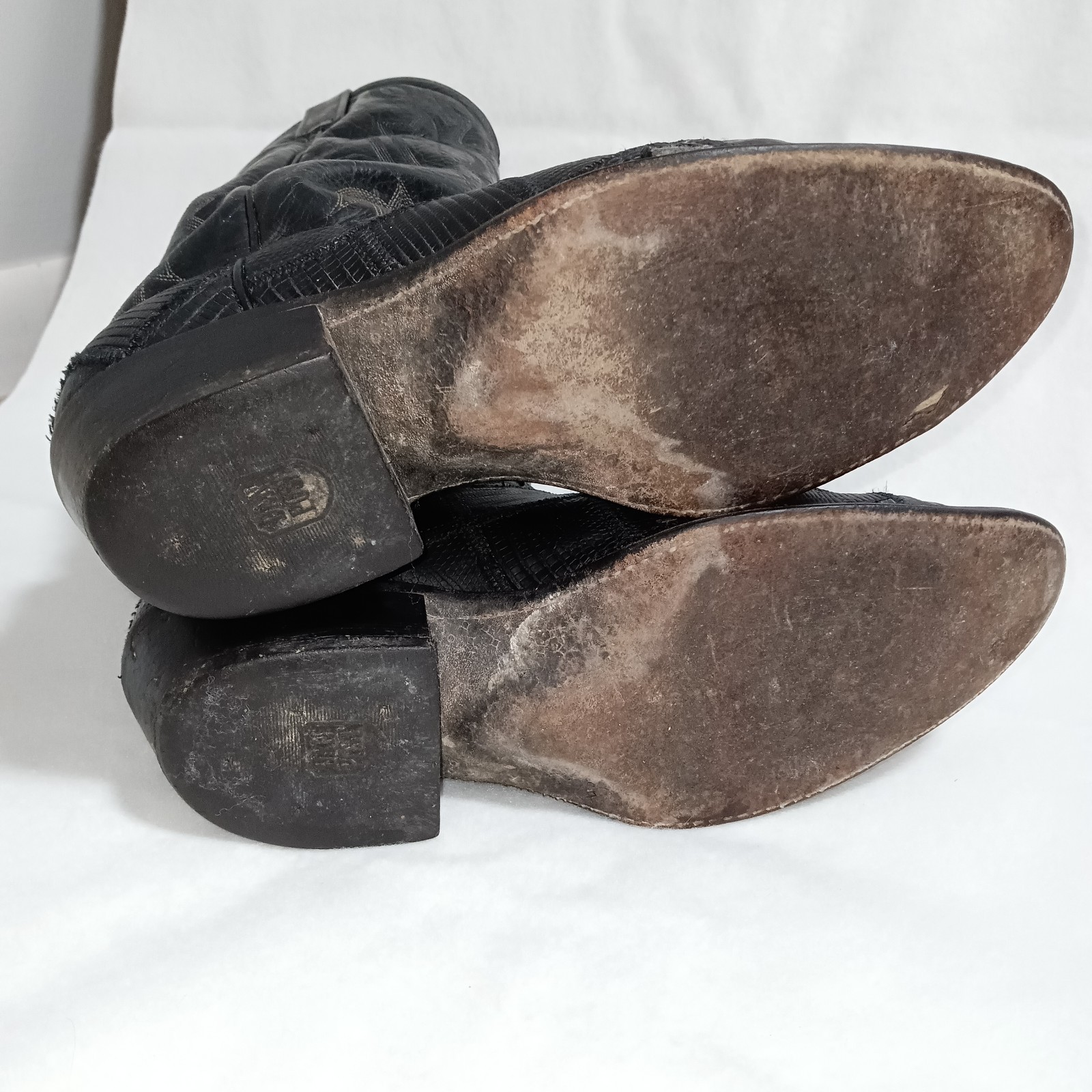 Vintage Dan Post Black Lizard Patchwork Cowboy Bo… - image 12