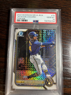 #ad #ad 2022 Bowman Chrome Prospects Jackson Chourio #BCP 79 Mojo Refractor RC $55.00