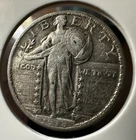 1918 D 25c Twenty Five Cents Standing Liberty 90% Silver Quarter Dollar VF Nice!