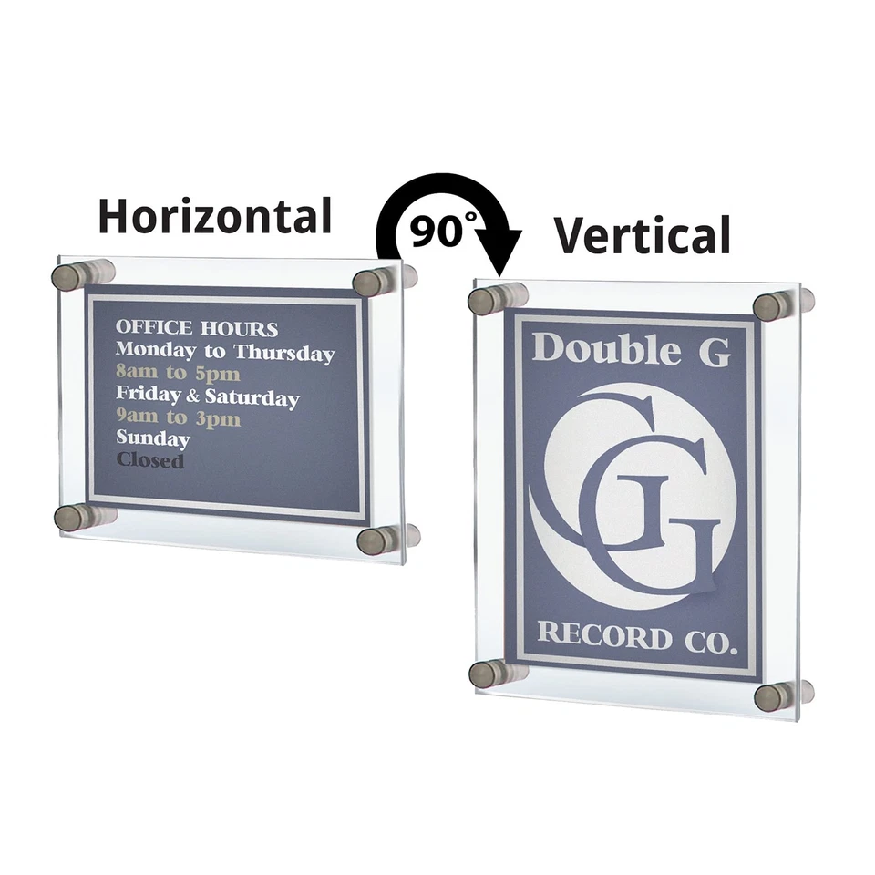 105536-2PK Floating Acrylic Wall Frame with Silver Hardware Stand Off Caps, C... - Image 4 of 4