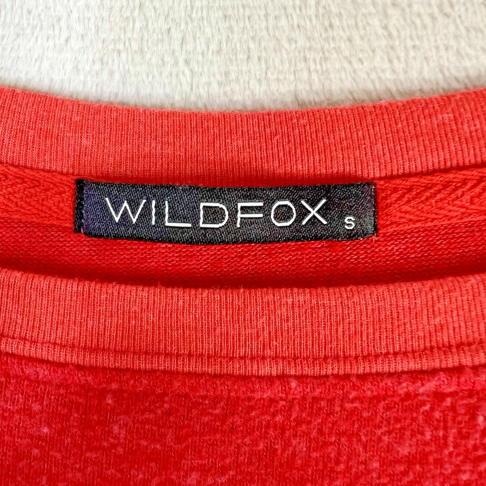 Wildfox Women’s S Red Christmas Sweatshirt Faux Button Collar Holiday Graphic US - Image 4 of 4