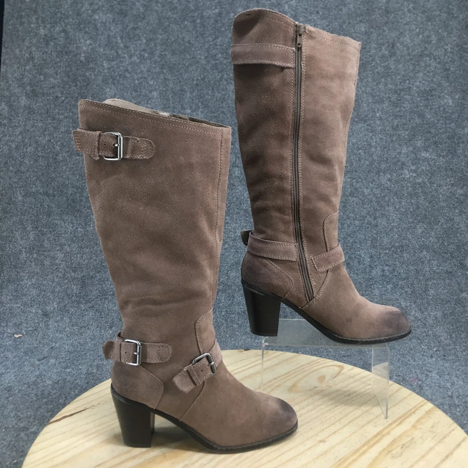 Dolce Vita Botas Mujer 9.5 Alto Montar Marrón Cremallera Lateral Informales Cómodas Tacones Cono Foto 2 de 4